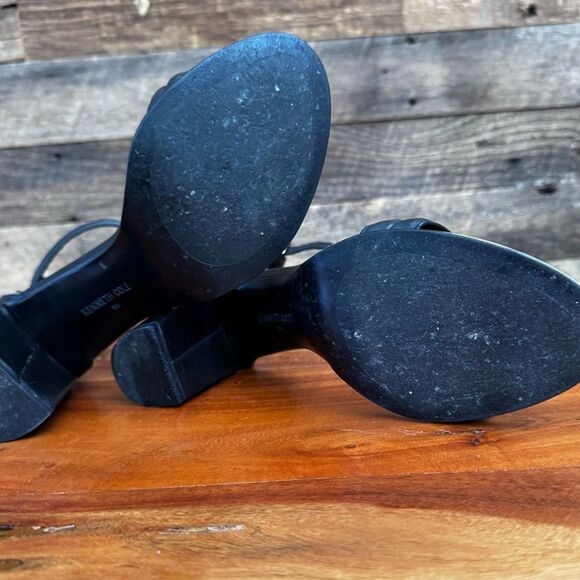 🖤 Kenneth Cole “Lex” Leather Heeled Sandals – Size 8M - Picture 8 of 9